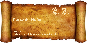 Mondok Noémi névjegykártya
